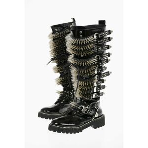 Philipp Plein 4,5cm Studded and Buckles Lace Up Boots Größe 40