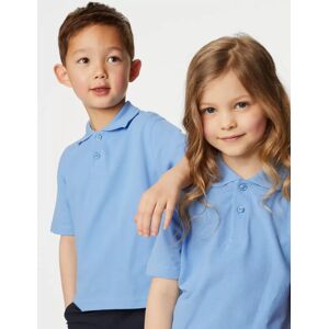 Marks & Spencer 3er-Pack Unisex-Poloshirts aus reiner Baumwolle - Blau - 100 cm Brust