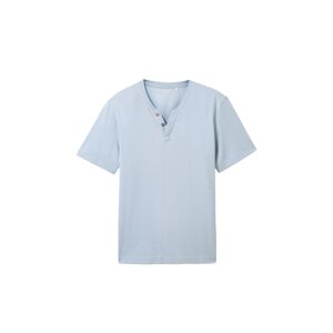 TOM TAILOR Herren Serafino T-Shirt, blau, Uni, Gr. XXL