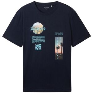 TOM TAILOR Herren T-Shirt mit Fotoprint, blau, Fotoprint, Gr. XXL