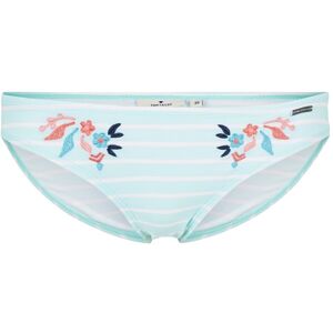 TOM TAILOR Damen Gestreifter Bikini-Slip, blau, Blumenmuster, Gr. 36