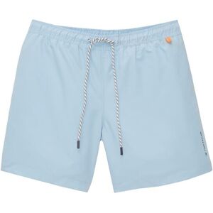 TOM TAILOR Herren Unifarbende Badeshorts, blau, Uni, Gr. L