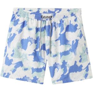 TOM TAILOR DENIM Herren Badeshorts mit Allover Print, blau, Allover Print, Gr. XS