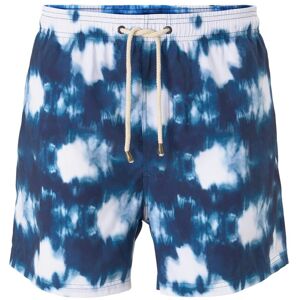 TOM TAILOR Herren Badeshorts in Batik-Musterung, blau, Gr. L