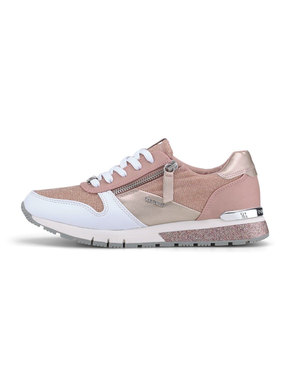 TOM TAILOR Damen Sneaker mit Reißverschluss-Details, rosa, Gr.39