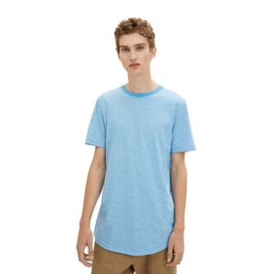 TOM TAILOR DENIM Herren Gestreiftes Long T-Shirt, blau, Streifenmuster, Gr. S
