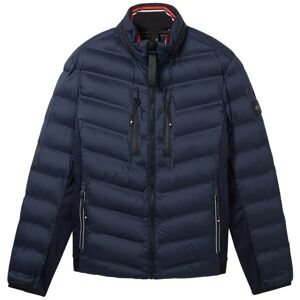 TOM TAILOR Herren Hybrid Jacke mit abnehmbarer Kapuze, blau, Uni, Gr. XXXL