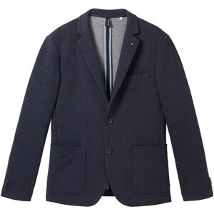 TOM TAILOR Herren Blazer mit Piqué Struktur, blau, Melange Optik, Gr. 52