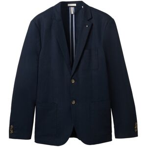 TOM TAILOR Herren Blazer mit Leinen, blau, Uni, Gr. 50