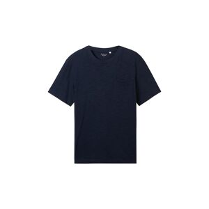 TOM TAILOR Herren Basic T-Shirt in Melange Optik, blau, Melange Optik, Gr. XXL