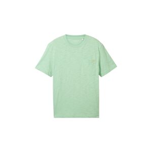 TOM TAILOR Herren Basic T-Shirt in Melange Optik, grün, Melange Optik, Gr. XXXL