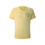 TOM TAILOR Herren T-Shirt im Used Look mit Print, gelb, Gr.XL