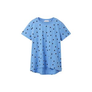 TOM TAILOR DENIM Damen T-Shirt mit Bio-Baumwolle, blau, Punktemuster, Gr. S
