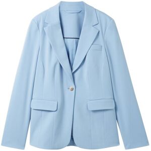 TOM TAILOR Damen Blazer mit recyceltem Polyester, blau, Uni, Gr. 42