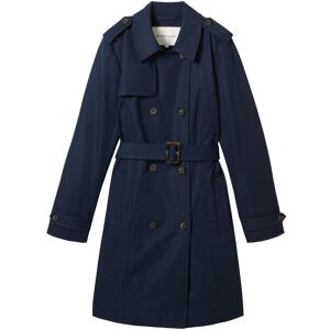 TOM TAILOR Damen Basic Trenchcoat, blau, Uni, Gr. L