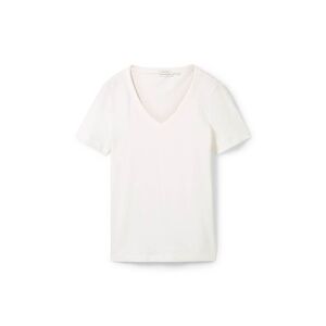 TOM TAILOR Damen T-Shirt mit Bio-Baumwolle, weiß, Uni, Gr. XL