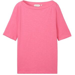 TOM TAILOR Damen T-Shirt mit Bio-Baumwolle, rosa, Uni, Gr. S