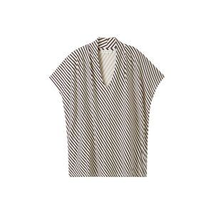 TOM TAILOR Damen T-Shirt mit V-Ausschnitt, beige, Allover Print, Gr. XXL
