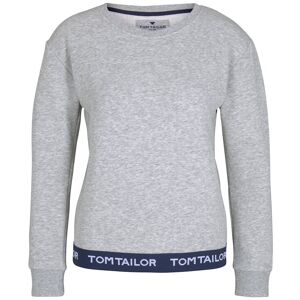 TOM TAILOR Damen Pyjama Sweatshirt, grau, Logo Print, Gr. 40