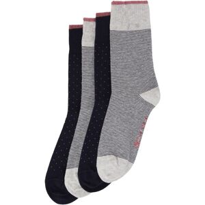 TOM TAILOR Damen Viererpack Socken mit Allover-Print, grau, Muster, Gr. 39-42