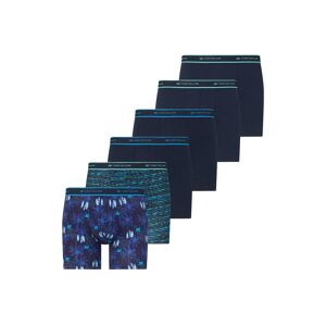 TOM TAILOR Herren 6er Pack Boxershorts mit Logo Bund, blau, Gr. S/4