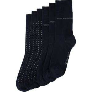 TOM TAILOR Herren Sechserpack Basic Socken, blau, Punktemuster, Gr. 39-42