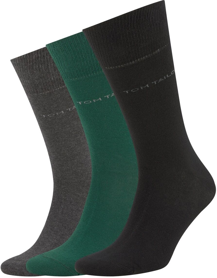 TOM TAILOR Herren Basic Socken im Dreierpack, grün, Gr.43-46