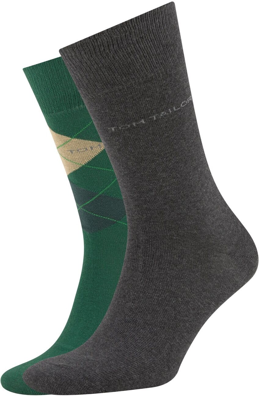 TOM TAILOR Herren Socken im Doppel-Pack, grün, Gr.39-42