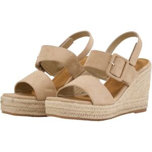 TOM TAILOR Damen Keilsandalette mit Schnalle, beige, Uni, Gr. 41