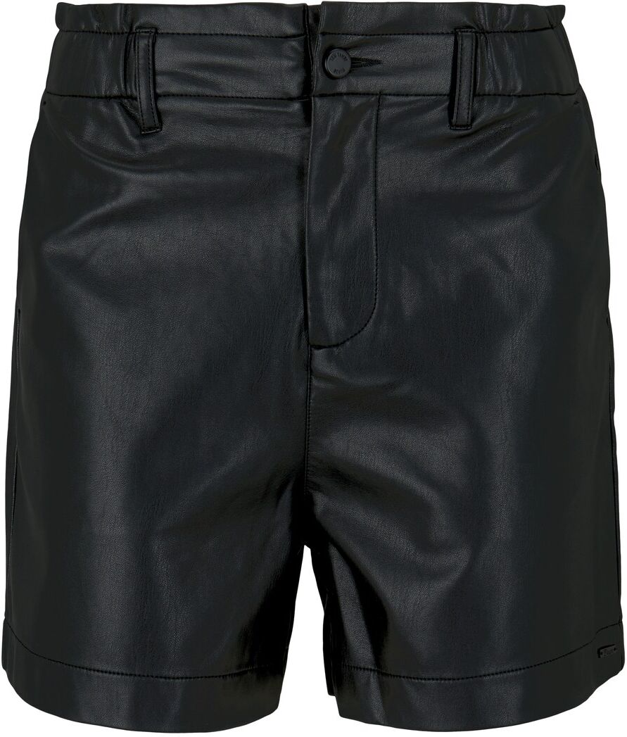 TOM TAILOR DENIM Damen Kunstleder Shorts, schwarz, Gr.XL