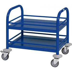 Kongamek Mini-Servierwagen 530x375x550mm 2 Etagen pulverbeschichtet in Blau mit Bremse