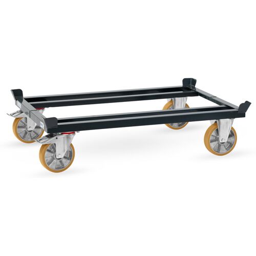 Fetra Paletten-Fahrgestell für Gitterboxen und Flachpaletten mit Polyurethan-Bereifung 1255 x 855 mm Tragkraft 1050 kg