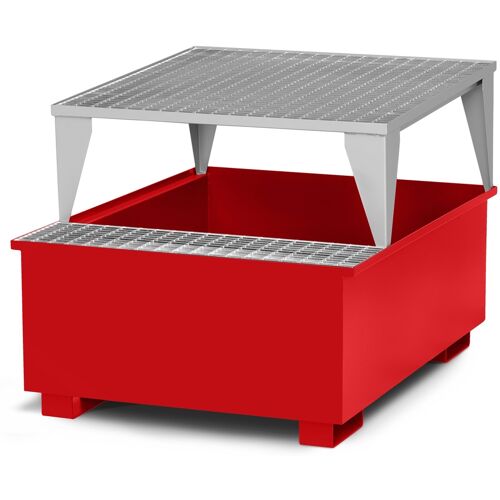 R+R Industrietechnik RR Industrietechnik Typ RTA-11 Auffangwannen für IBC aus Stahl mit Abfüllbereich RAL 3000 feuerrot