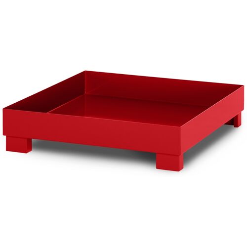 R+R Industrietechnik RR Industrietechnik Auffangwanne aus Stahl für 4x 200 Liter Fass ohne Gitterrost RAL 3000 feuerrot