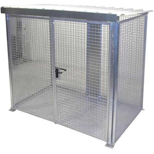 Bauer Gasflaschen-Container GFC-M3/D-DF, mit Dach und Doppelflügeltor für 60x Gasflaschen Ø 230 mm