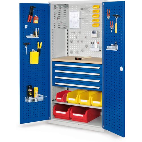 Kappes Systeme Kappes ®RasterPlan Schubladenschränke 1950x1000x600mm Lochplattentüren Modell 16 enzianblau