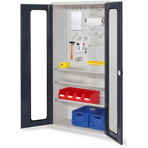 Kappes Systeme Kappes ®RasterPlan Werkzeugschrank 1950x1000m Modell 6 Tiefe 410mm Sichtfenstertüren anthrazitgrau