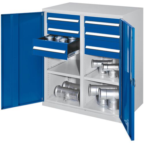Kappes Systeme Kappes Schwerlast-Beistellschränke mit Mitteltrennwand 1110x1000x600mm Vollblechtüren Modell 71 enzianblau