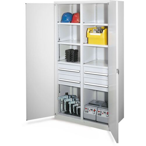 Kappes Systeme Kappes Schwerlastschränke mit Mitteltrennwand 1950x1000x600mm Doppelwandtüren Modell 52 lichtgrau