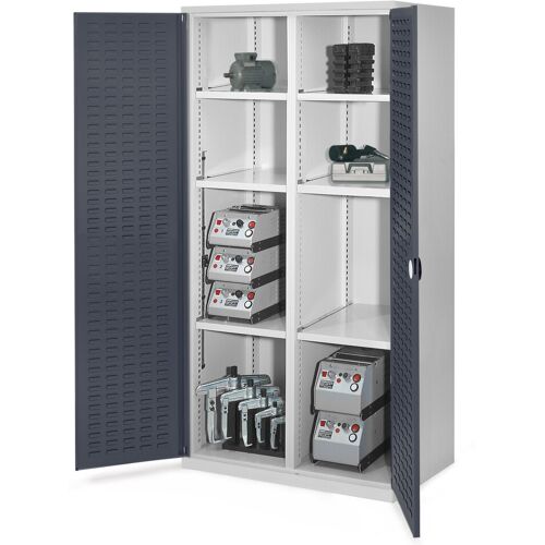 Kappes Systeme Kappes Schwerlastschränke mit Mitteltrennwand 1950x1000x600mm Schlitzplattentüren Modell 51 anthrazitgrau