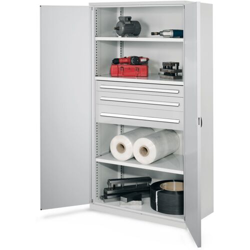 Kappes Systeme Kappes Schwerlastschränke ohne Mitteltrennwand 1950x1000x600mm Modell 46 Doppelwandtüren lichtgrau