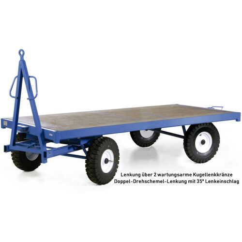 Bakoprotaurus Protaurus Industrie-Anhänger mit 35º Doppel-Drehschemel 5t Traglast Vollgummi 2000x1000mm