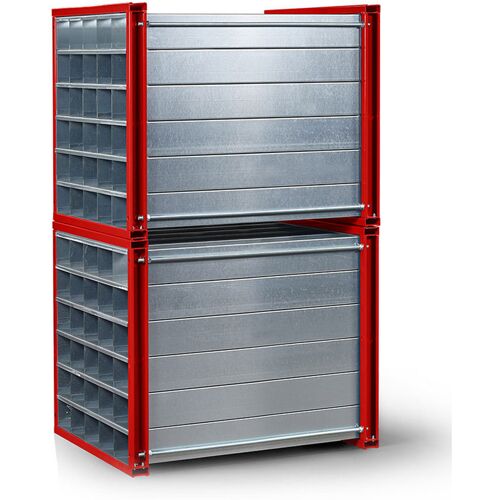 R+R Industrietechnik RR Industrietechnik Wabenregal RWR-48/1 1000x1000x1000mm mit 48 Fächern RAL 3000 Feuerrot