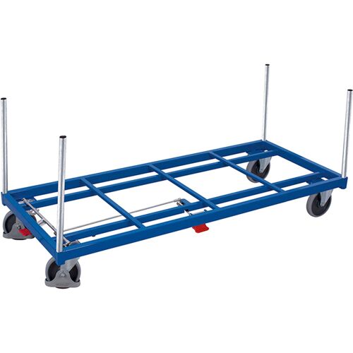 Variofit Rungenwagen Elastikbereifung 1200kg Tragkraft 1605x805mm Anthrazitgrau RAL 7016