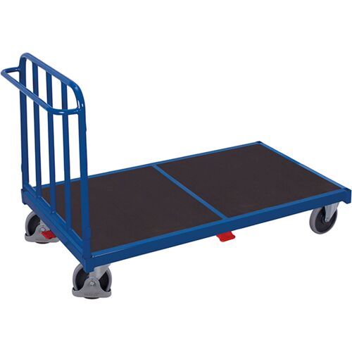 Variofit Stirnwandwagen mit senkrechten Streben Gummibereifung 500kg Tragkraft 1345x880mm Anthrazitgrau RAL 7016