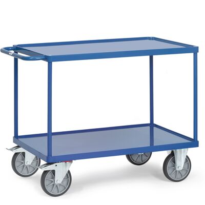 Fetra Tischwagen mit Stahlblech-Wannen 2 Etagen 1000x600mm Ladefläche Fetra Tischwagen mit Stahlblech-Wannen 2 Etagen 1000x600mm Ladefläche