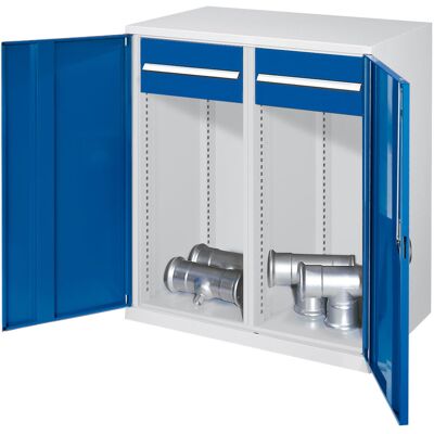 Kappes Systeme Kappes Schwerlast-Beistellschränke mit Mitteltrennwand 1110x1000x600mm Vollblechtüren Modell 75 enzianblau Kappes Systeme Kappes Schwerlast-Beistellschränke mit Mitteltrennwand 1110x1000x600mm Vollblechtüren Modell 75 enzianblau