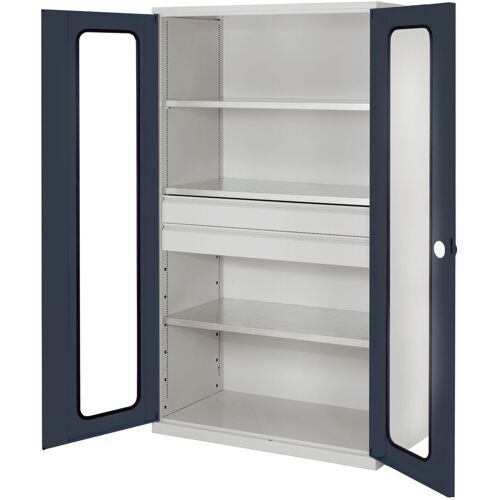 Kappes Systeme Kappes ®RasterPlan Großvolumenschränke 1950x1130x590mm Sichtfenstertüren Modell 3 anthrazitgrau