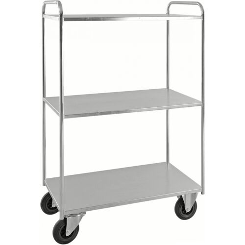 Kongamek Etagenwagen voll verschweisst 1490mm hoch mit 3 Böden verzinkt 24mm Rand ohne Bremse