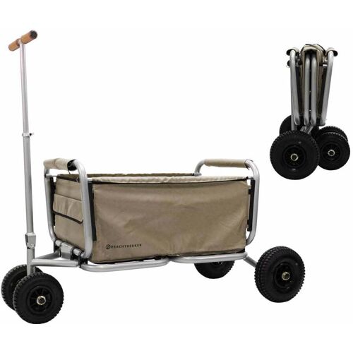 Beachtrekker faltbarer Bollerwagen Life mit integrierter Feststellbremse Beige und PU-Reifen